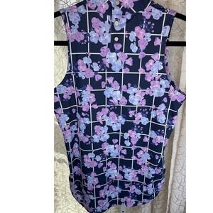 Peter Millar Sleeveless Golf Top Women's Medium Purple Floral UPF 50+